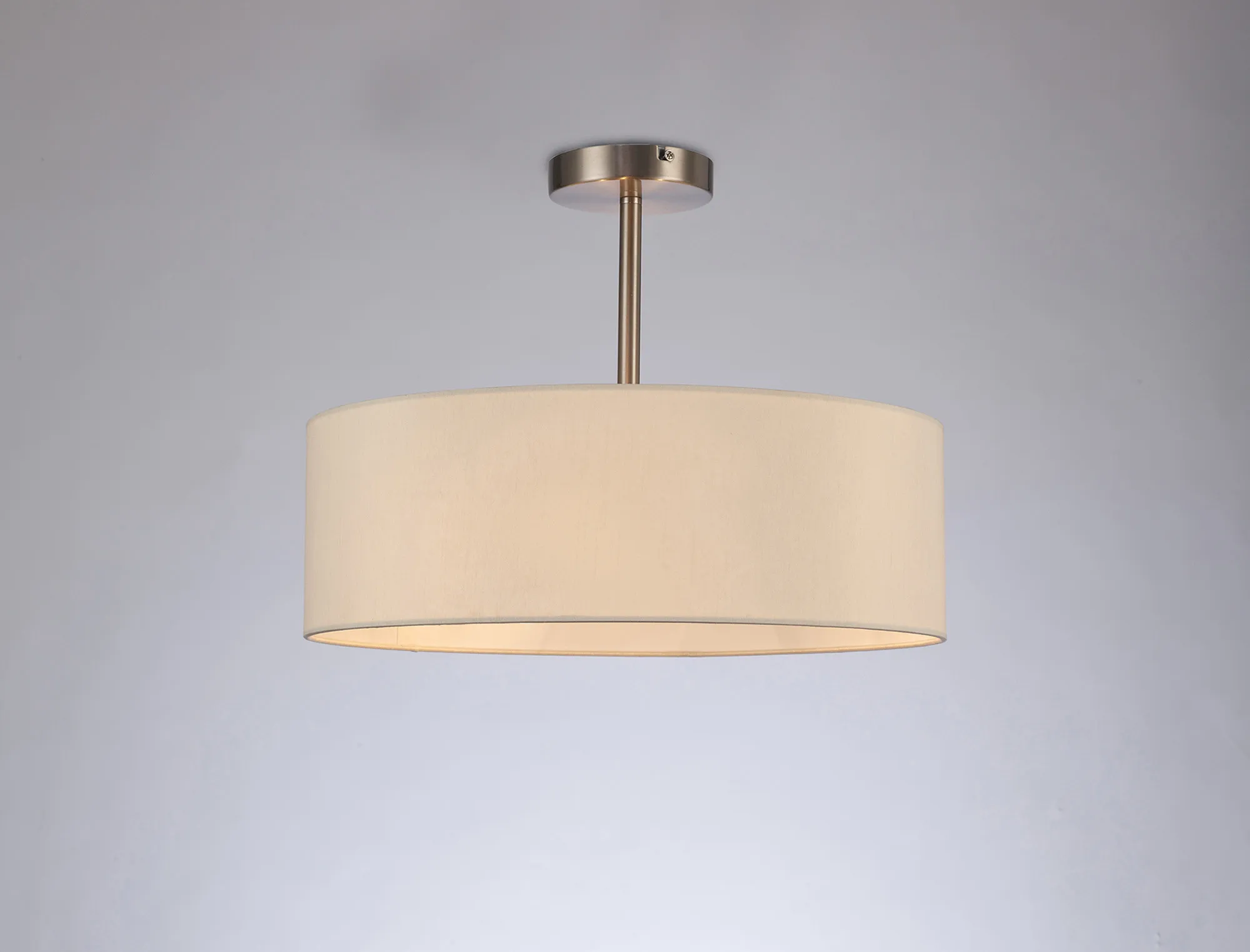 Baymont 45cm Semi Flush 3 Light Satin Nickel, Ivory Pearl/White DK0710  Deco Baymont SN IV